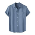 thumbnail image 1 of Maean Mens Short Sleeve Button down Casual Shirts Beach Summer Solid Color Work Shirt Vacation Collared Shirts, 1 of 7