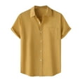 thumbnail image 1 of Maean Mens Short Sleeve Button down Casual Shirts Beach Summer Solid Color Work Shirt Vacation Collared Shirts, 1 of 7