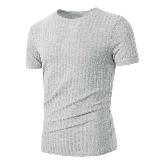 Maean Mens Short Sleeve Sweaters Knit Crewneck Slim Tops Solid Color Basic Pullover Lightweight Sweater