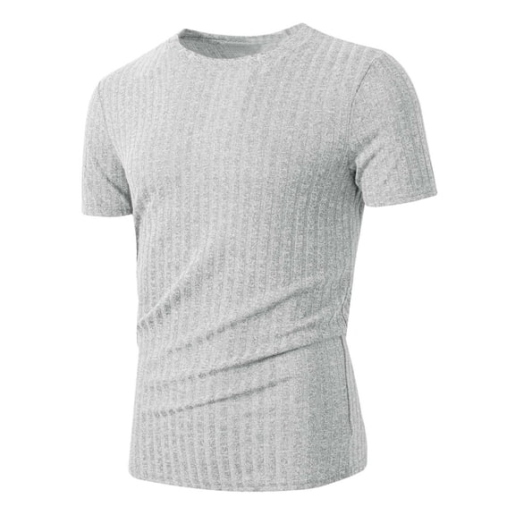 Maean Mens Short Sleeve Sweaters Knit Crewneck Slim Tops Solid Color Basic Pullover Lightweight Sweater