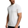thumbnail image 1 of Maean Mens Short Sleeve Sweaters Mock Neck Ribbed Knit Summer Tops Soft Loose Casual Shirts Sweater, 1 of 4