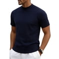 thumbnail image 1 of Maean Mens Short Sleeve Sweaters Ribbed Knit Basic Casual Fashion Crewneck Solid Color Summer Clothes, 1 of 4