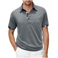 thumbnail image 1 of Maean Mens Short Sleeve Tops Collared Golf Shirt with Pockets Athletic Casual Summer Buttons Tee, 1 of 7