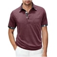 thumbnail image 1 of Maean Mens Short Sleeve Tops Collared Golf Shirt with Pockets Athletic Casual Summer Buttons Tee, 1 of 7