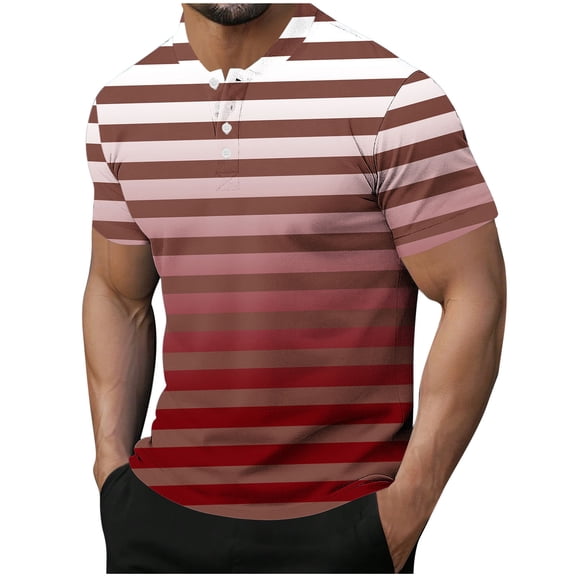 Maean Mens Short Sleeve Tops Striped Crew Neck Shirts 2025 Summer Trendy Tee for Men Tshirts Clothes