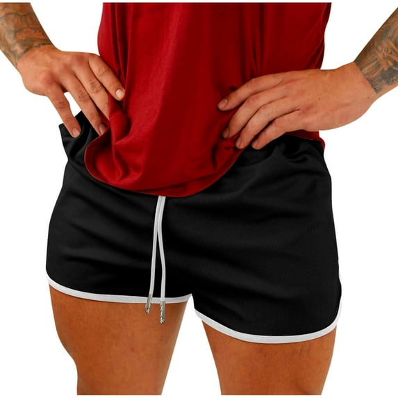 Maean Mens Sport Shorts 5 Inch Workout Running Loose Shorts Elastic Waist Drawstring Lounge Shorts