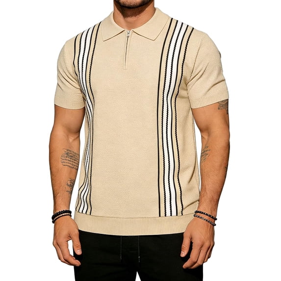 Maean Mens Sweater Short Sleeve Golf Tops Collared Ribbed Knit Fashion Dressy Shirts Work Casual Sweaters