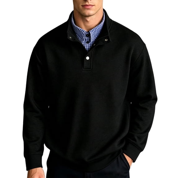 Maean Mens Sweatshirts Long Sleeve Collared Pullover Shirts Casual Baggy Fashion Fall Winter Clothes M-5XL