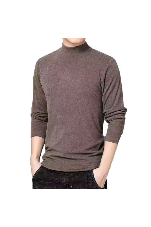 Mens Thermal Turtleneck Tops Fleece Long Sleeve Base Layer Mock Neck Slim Basic Undershirts