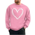 thumbnail image 1 of Maean Mens Valentine's Day Sweatshirt Crewneck Heart Printed Long Sleeve Casual Pullover Sweatshirts, 1 of 6