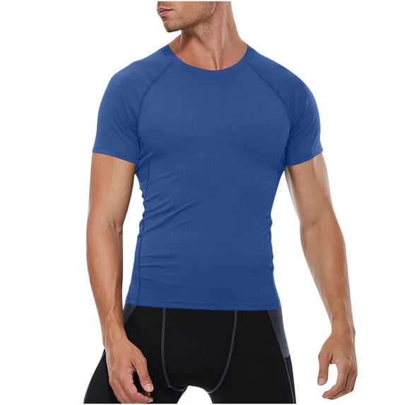 Maean Mens Workout Tee Short Sleeve Slim Gym Exercise Athletic Shirts Summer Causal Crew Neck Tops