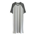 thumbnail image 1 of Maean Nightshirt for Men Nightgown Short Sleeve Crewneck Sleepshirt Pajama Shirt Summer Comfy Nightgowns, 1 of 3