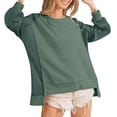 thumbnail image 1 of Maean Oversize Sweatshirt for Women Knit Color Block Crew Neck Long Sleeve Sweatshirts Casual Pullover Tops, 1 of 7