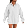 thumbnail image 1 of Maean Oversize Sweatshirt for Womens Long Sleeve Baggy Fall Fashion V Neck Collared Casual Tops with Pockets, 1 of 4