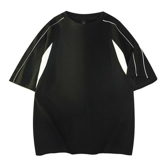 Maean Oversized Tshirts for Mens Short Sleeves Casual Loose Color Block Baggy Streetwear Tee Shirts