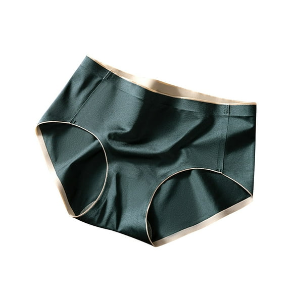 Maean Panties for Women Seamless Mid Waist Breathable Hipster Underwear Soft Ice Silk Triangular Briefs