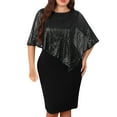 thumbnail image 1 of Maean Plus Size Dress for Women Sparkly Prom Party Dress Sequin Slim Wedding Fashion Midi Dresses L-5XL, 1 of 4