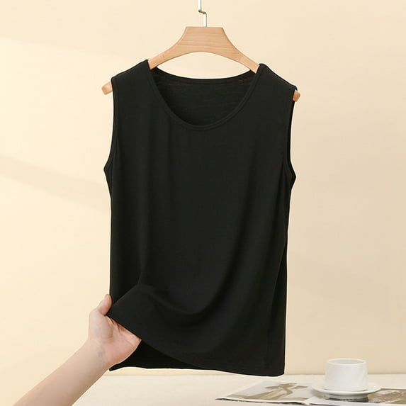 Maean Plus Size Vest for Women Pajama Sleeveless Shirts Loungewear Sleepwear Pjs Shirt Tops M-4XL