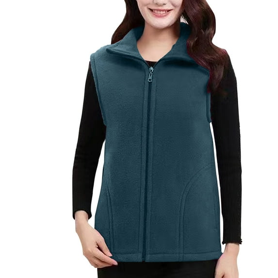 Maean Plus Size Vest for Womens Fleece Sleeveless Jackets Outwear Fall Winter Plush Jacket XL-4XL
