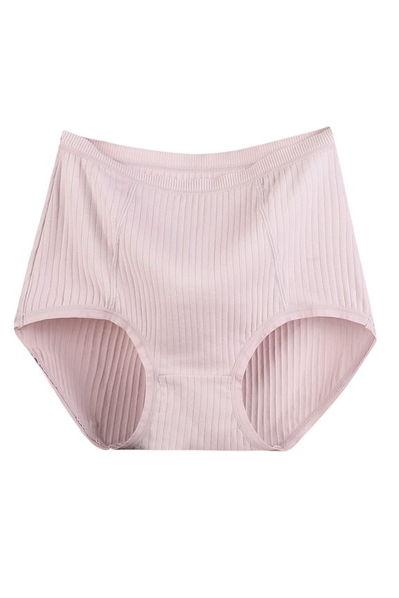 Plus Size Women's Briefs High Waisted Panties Solid Color Comfortable Brief Breathable Underpants