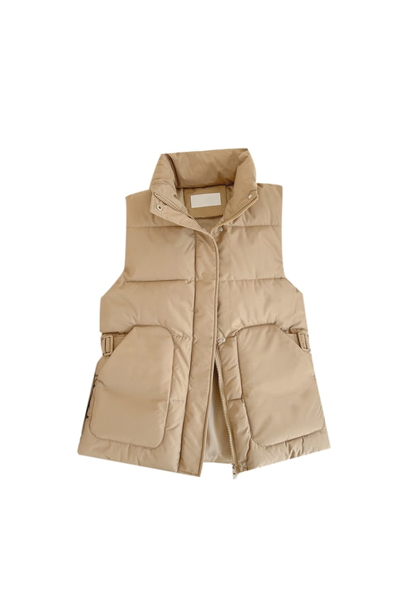 Puffer Jackets for Womens Sleeveless Jacket Quilted Zip up Fall Winter Outwear Coats with Pockets