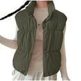 thumbnail image 1 of Maean Puffer Vest for Womens Lightweight Jackets Stand Collar Sleeveless Padded Button Jacket Coat, 1 of 6