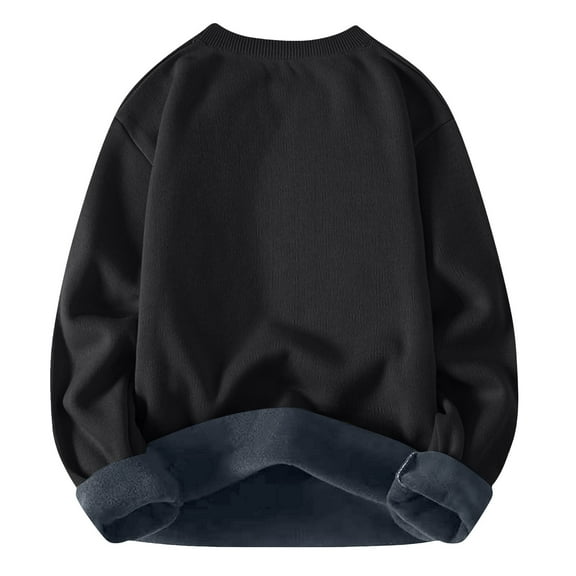Maean Sherpa Lined Sweatshirts for Men Fleece Crewneck Sweatshirt Pullover Warm Fall Winter Shirts