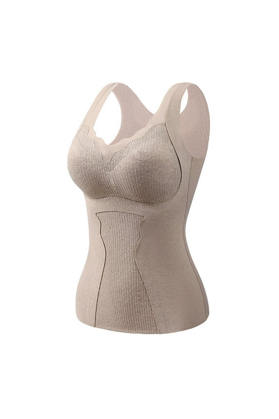 Thermal Vest for Women Cold Weather Fleece Lined Underwear V Neck Tops Base Layer Tank Top