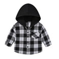 thumbnail image 1 of Maean Toddler Boys Flannel Hooded Plaid Shirt Jackets Button down Kids Casual Long Sleeve Clothes, 1 of 7