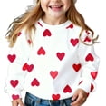 thumbnail image 1 of Maean Toddler Girl Fleece Sweatshirt Cute Heart Printed Long Sleeve Pullover Outfits Crew Neck Tops Clothes, 1 of 6