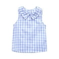 thumbnail image 1 of Maean Toddler Girls Plaid Sleeveless Shirt Crew Neck Pullover Top Little Girl Summer Cute Blouses, 1 of 3