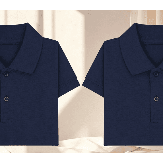 Maean 2 Pack Toddler Kids School Uniform Shirts Short Sleeve Collared Golf Tshirts Summer Cotton Tee Top