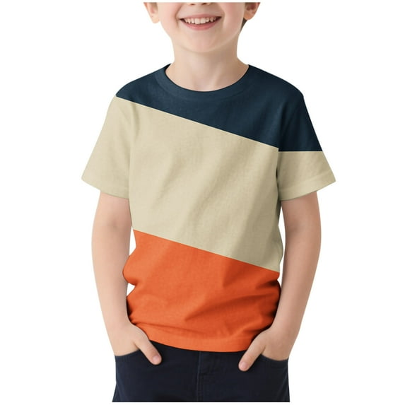 Maean Toddler Kids Tshirts Boys Summer Short Sleeve Casual Tee Color Trendy Loose Shirts Clothes