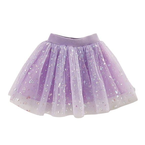 Maean Toddler Little Girl's Princess Skirt Sequins Layered Mesh Elastic Waist A-line Short Skirt for Birthday Party