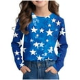 thumbnail image 1 of Maean Toddler Long Sleeve Shirts Star Graphic Crewneck Pullover Causal Loose Tee Tshirts for Kids, 1 of 7