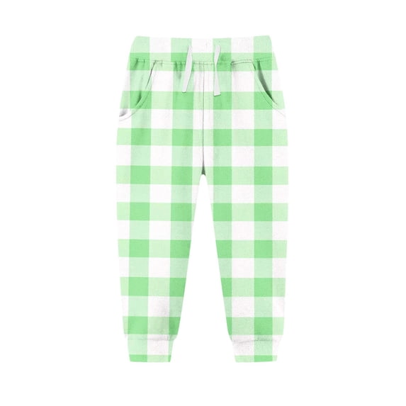 Maean Toddler Plaid Joggers Pants Christmas Fashion Casual Pant Elastic Waist Drawstring Sweatpant with Pockets
