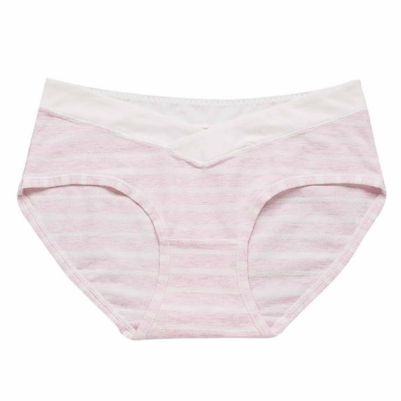 Maean Underwear for Women Cotton V Cut Low Rise Stripes Seamless Panties Comfortable Soft Breathable Briefs