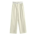 thumbnail image 1 of Maean Wide Leg Lounge Pants for Women High Waisted Loose Solid Color Pleated Trendy Trousers with Pockets, 1 of 6