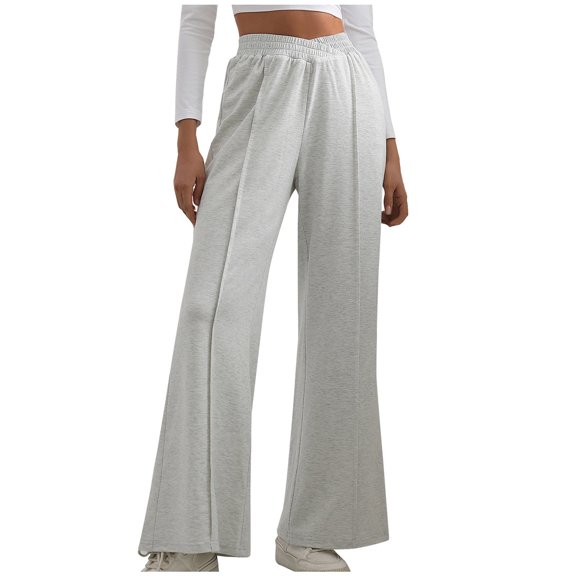 Maean Wide Leg Pants for Women Elastic High Waist Loose Trendy Comfy Trousers for Workout Sport Running