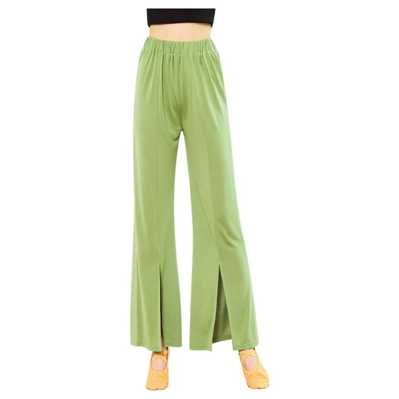 Maean Wide Leg Yoga Pants for Women Cotton Casual Loose High Waist Lounge Flowy Athletic Split Sweatpants