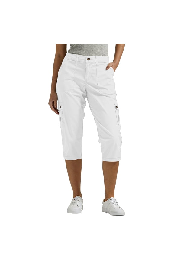 Women Capri Pants Summer Loose Cargo Knee Length Shorts Elastic Waist Lightweight Capris Pants