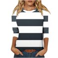 thumbnail image 1 of Maean Women Long Sleeve Striped Shirts Basic Crewneck Pullover Casual Tee Fall Outfits Color Block Fashion Tops, 1 of 5