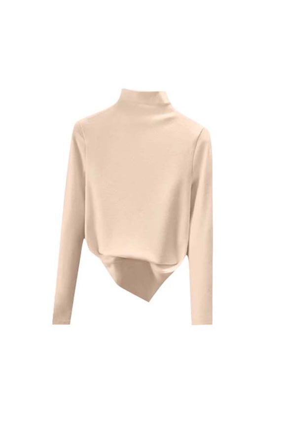 Women Mock Neck Top Thermal Long Sleeve Turtleneck Pullover Base Layer Stretchy Undershirts M-3XL