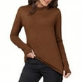 thumbnail image 1 of Maean Women Mock Neck Tops Fleece Long Sleeve Thermal Basic Underwear Fall Winter Warm Clothes, 1 of 7