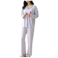 thumbnail image 1 of Maean Women Pajamas Sets Loungewear Sleepwear Long Sleeve Shirts Pjs Pant Bottoms 2 Piece Nightwear, 1 of 6