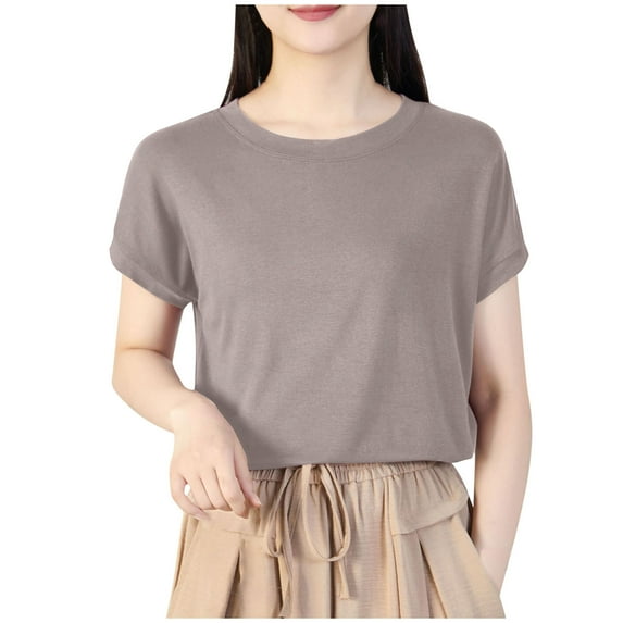 Maean Women Plus Size Shirts Basic Short Sleeve Causal Tee Summer Soft Comfy Loose Tshirts Pajamas Tops