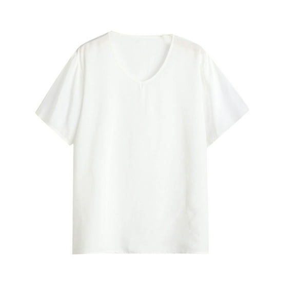 Maean Women Plus Size Summer Top Basic Crew Neck Loose Lightweight Loungewear Sleepwear Shirts 3XL-5XL