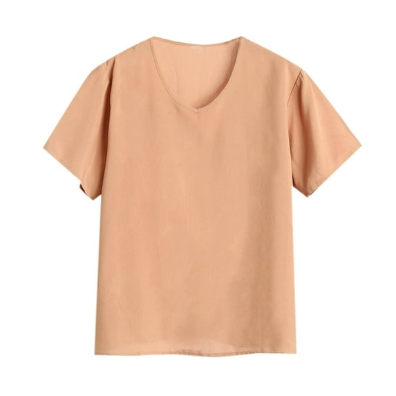 Maean Women Plus Size Summer Top Basic Crew Neck Loose Lightweight Loungewear Sleepwear Shirts 3XL-5XL