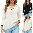 thumbnail image 1 of Maean Women Sweaters V Neck Collared Knitted Long Sleeve Pullover Tops Casual Dressy Tunic Sweater for Fall Winter, 1 of 7