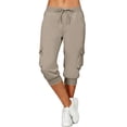thumbnail image 1 of Maean Women's Capri Pants Quick Dry Joggers Capris Pant Drawstring Elastic Waist Loose Trousers with Pockets, 1 of 7
